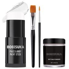 BOBISUKA White Face Paint Stick  Setting with Powder  Brushes