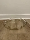 Vintage Pyrex # 229 Clear Glass Deep Dish 9.5" Scalloped Fluted Edge Pie Plate