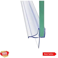 Frameless Shower Door Bottom Seal Shower Sweep with Drip Rail for 1/4" Glass,...