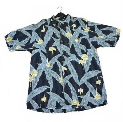 Tommy Bahama kleines schwarzes Hawaiihemd mit Blumenmuster für Herren