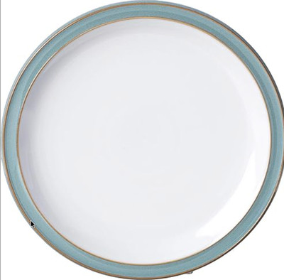 DENBY AZURE DINNER PLATE BLUE TEAL 10'' HAND CRAFTED STONEWARE NEW ENGLAND