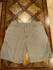 VTG Carhartt B147 LBR Original Fit Canvas Work Shorts Mens 36 Tan Carpenter Y2K