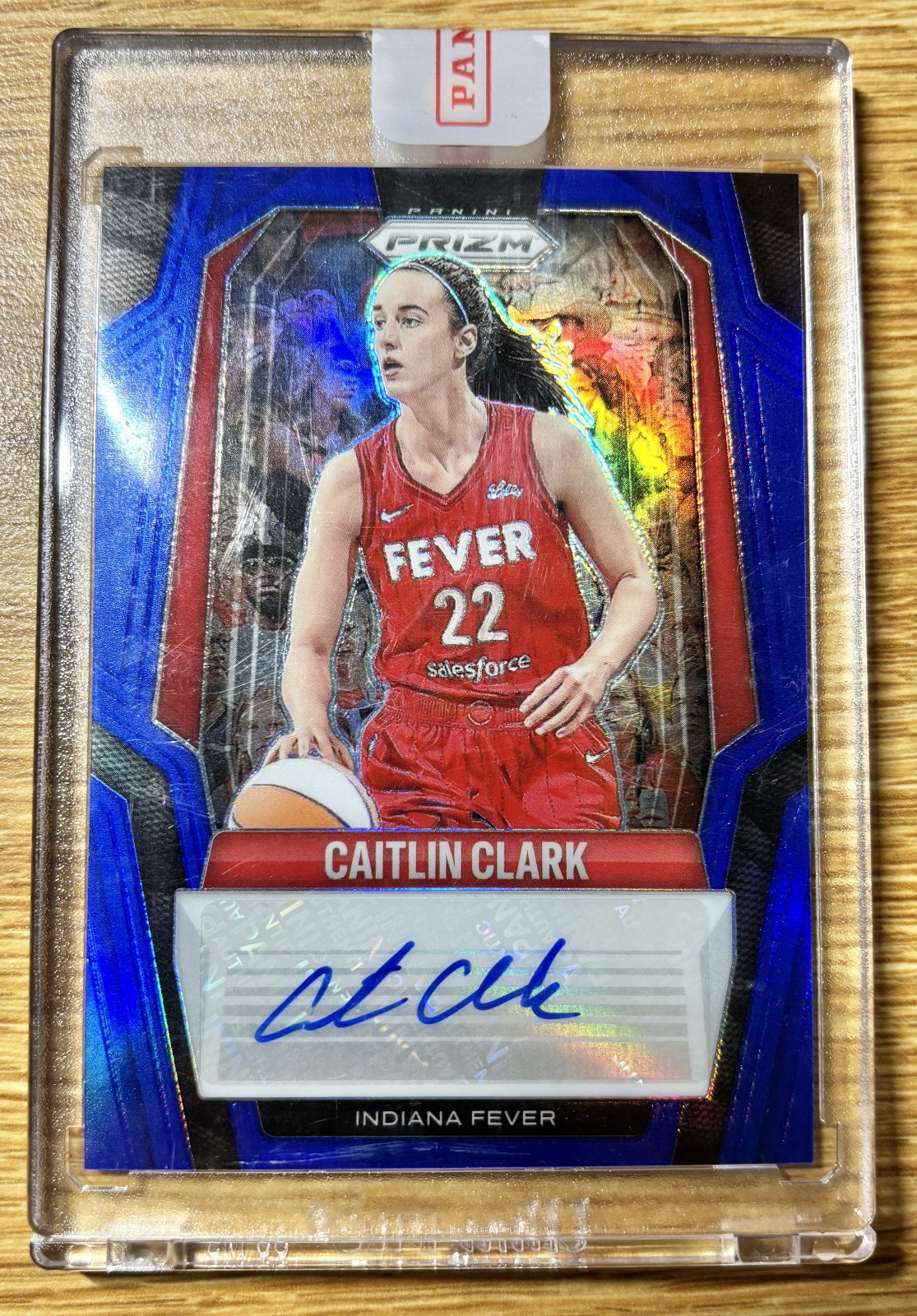 2025 Panini Prizm WNBA Caitlin Clark Signatures Blue Auto #/75 FEVER view 1