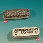 1 oz .999 Fine Silver ANONYMINT “Wave” Loaf Bar | Laser Etched | Poured