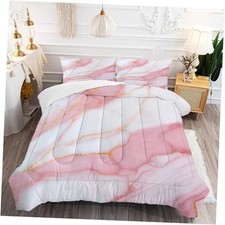 Pink Marble Bedding Set Size Gold Glitter Chic Comforter Set for Twin Lb01-08