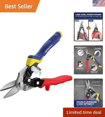 Professional-Grade 8 Inch Aviation Snips with Serrated Edge and Safety Features