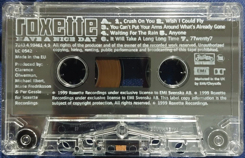 Roxette - Have A Nice Day 1999 UK EMI ~ 7243 4 99461 4 9 Clear Shell ☆RaRe!☆ — 第 4/4 张图片