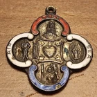 Vintage Creed Sterling 925 Land Sea Air WWII Era Military Catholic Medal Enamel