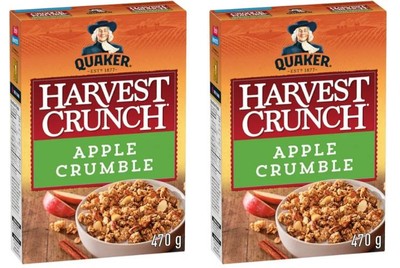 Quaker Harvest Crunch Apple Crumble Granola Cereal, 470g (2 Pack)