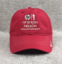 Vtg Nike HP Byron Nelson Championship Golf Hat Red Snapback PGA Tour One Size
