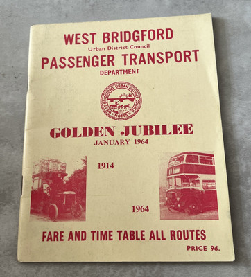 West Bridgford Personenbeförderung - Tarife/Fahrpläne - Golden Jubilee 1964 (80)