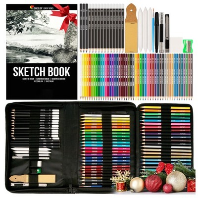 Zenacolor 74 Pack Drawing Kit with 74 Count (Pack of 1), Multicolor 
