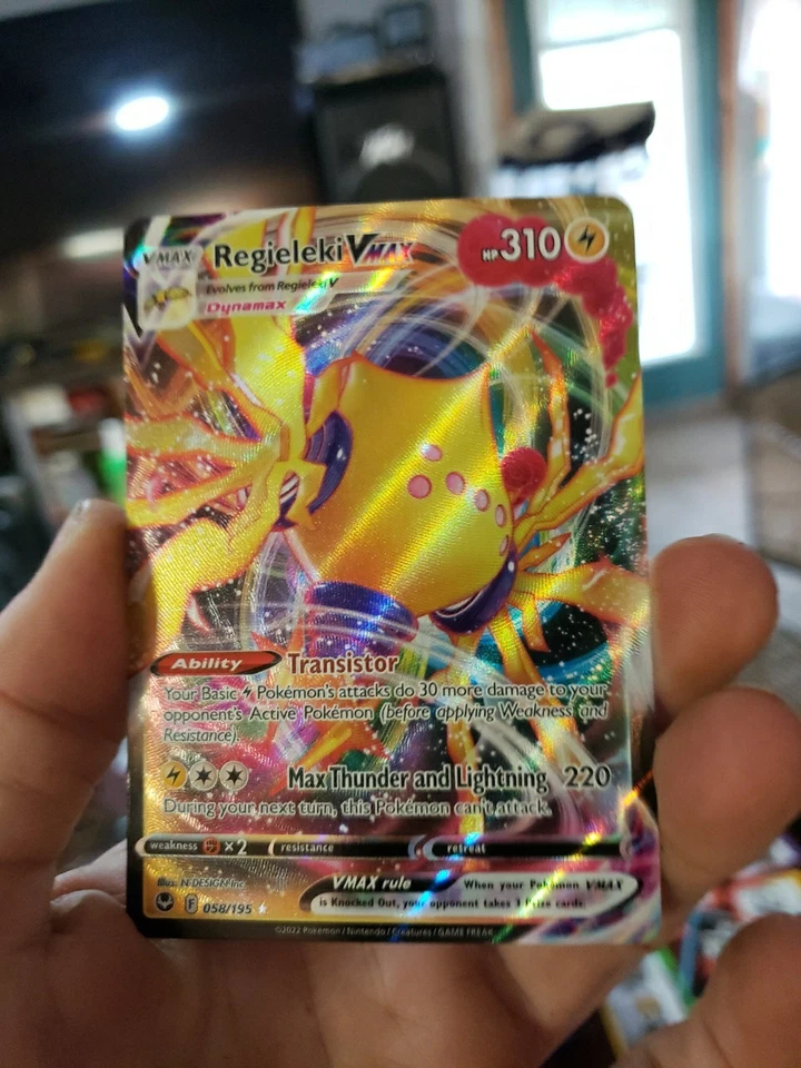 Mint!!  Regieleki VMAX 058/195 SWSH12 Silver Tempest Holo Pokemon Card 2022 - Image 3 of 4
