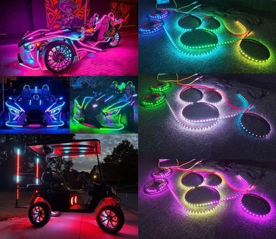 16PCS 2FT Smoked LEDs Tinted CHASING Strips for Hood Underbody Lights SSL SLR GT