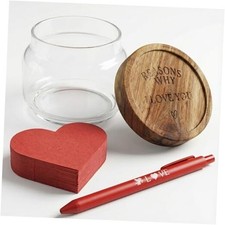 Love Notes Jar Love You Because Jar with 100 Note Cards and 1 Pcs Pen,