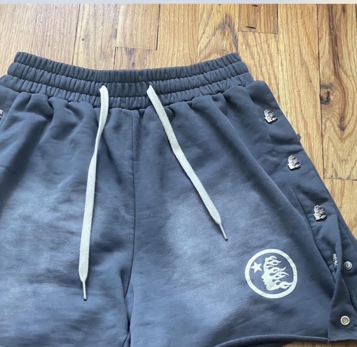 Hellstar Men's Gray Distressed Drawstring Cotton … - image 2