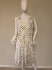 New White And Black Tango Mango Polka Dots Dress Size L