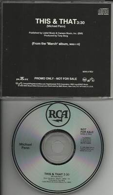 MICHAEL PENN This & that ORIGINAL RARE 1990 Radio PROMO DJ CD single 