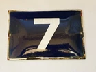 VINTAGE ENAMEL PORCELAIN TIN SIGN PLATE address number 7 rare sign ! (No.Б43)