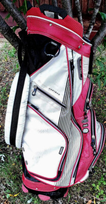 Sun Mountain Cart Golf Bag 14 Way + Putter Section 9 Zip Comps w/Rain Cover