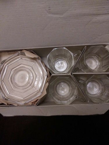 Vintage Crown Corning Tempered Demitasse Tassen und Untertassen 1984 Service für 4 - Bild 6 von 8
