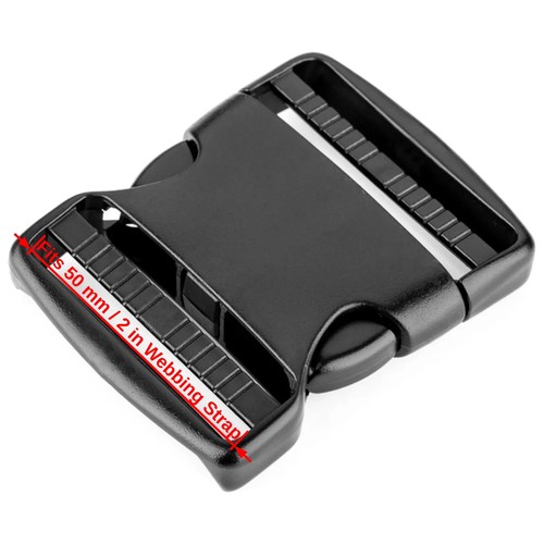 10,20,25,32,40,50mm Black Plastic Side Release Buckles For Webbing Bags Straps - Picture 35 of 35