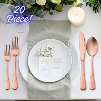 Elevate Your Dining Experience with Our Premium 20-Piece Copper Flatware Set