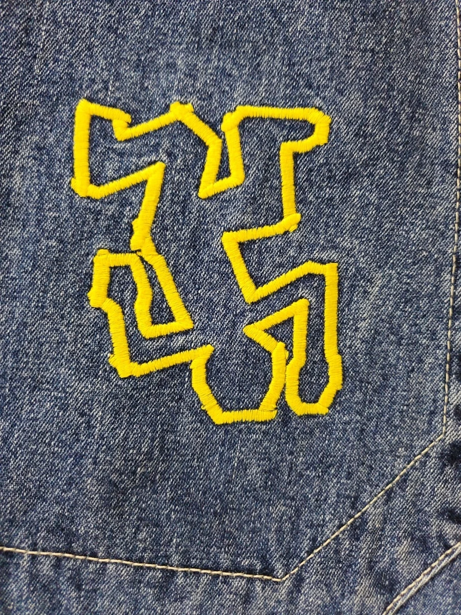 Jnco Blue Jean Original USA Made 90s Crime Scene 29 Inch Waist 50 Inch Wide Legs