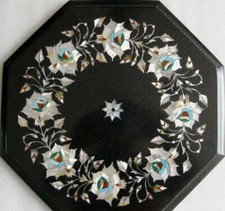 12 " Marbre Coin Table Top Incrustation Handmade Art Pietra Dura Décor Maison
