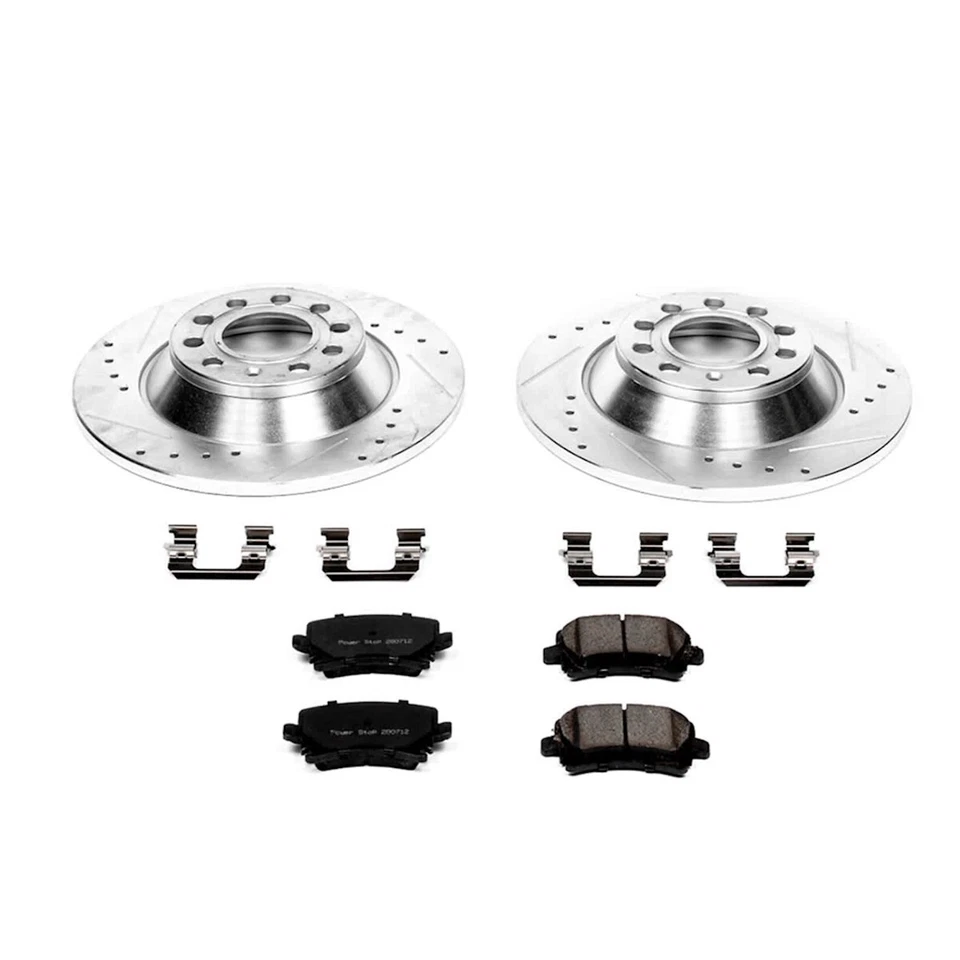 K4625 Powerstop Juego de 2 Ruedas Disco de Freno y Kits de Pastillas Traseras para Audi A6 Quattro Foto 3 de 3