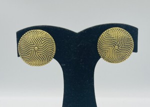 Authentic Yves Saint Laurent YSL Vintage Gold Plated Starfish Textured Design Earrings