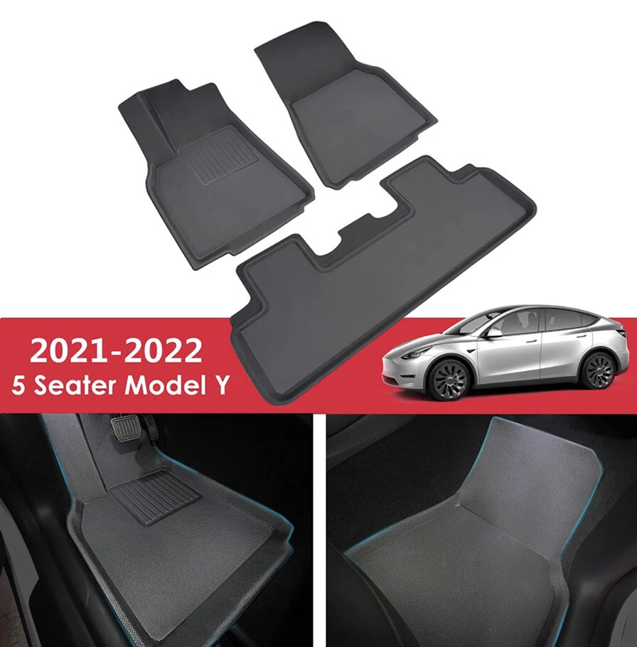 TAPTES for Tesla Model Y Floor Mats 7 Seater 2022 2021 ,Waterproof All  Weather..