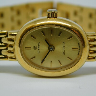 CYMA 208 104 Y P Swiss Made Quartz Analog Women's Watch Sz. 5 1/2