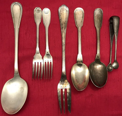 7 Pc CHRISTOFLE France Silverplate MIX 6 Patterns SPATOURS CHINON TOURAINE +