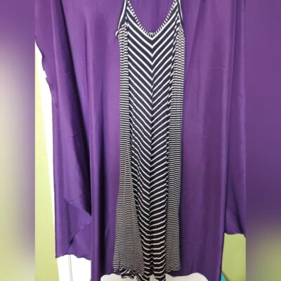cynthia rowley maxi dress S Navy/Wite Striped Patteren | eBay