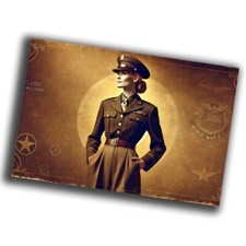 nice vintage woman officer uniform retro WW2 Photo Glossy 4 6 in P42
