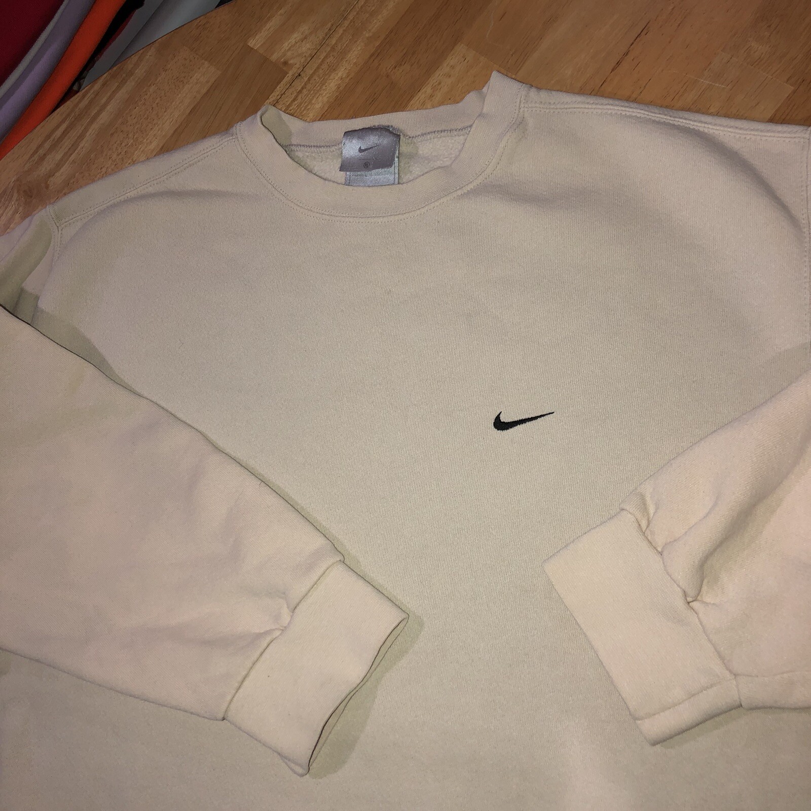 Vintage Nike Side Swoosh Cream Crewneck 