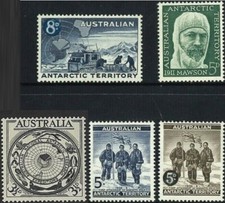 1954-1961 Australian Antarctic Research & Expedition Set of 5x 31/2d-8d Stamps