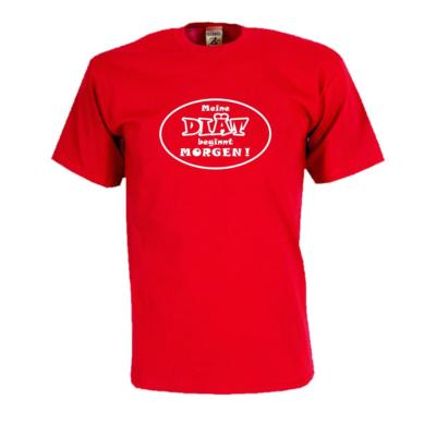 Meine Diät beginnt morgen Fun T-Shirt lustiges Spruch Funshirt Spaß Shirt FSD015