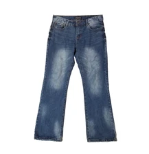 Aeropostale jeans men's 34x 32 slim bootcut blue denim pants western retro