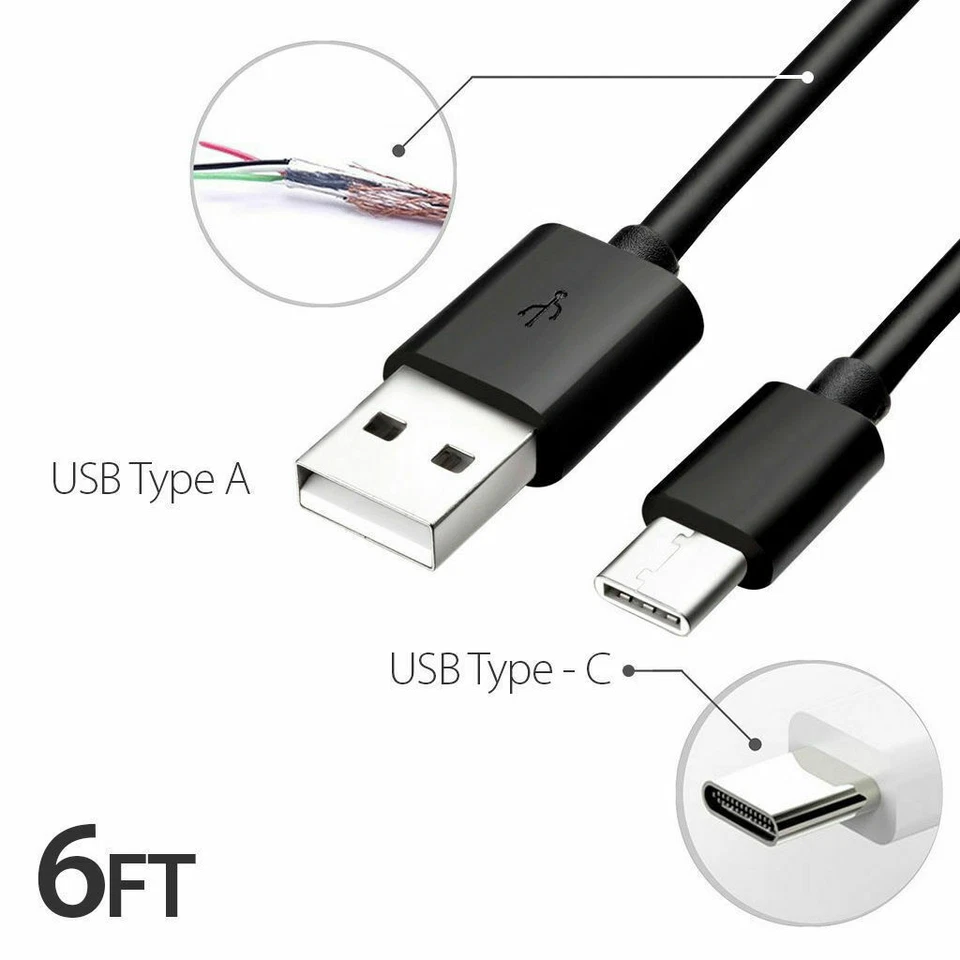 For Samsung USB Cable Type C Fast Charger For Galaxy S8 S9 S10 Plus Note 9 10ft - Image 2 of 3