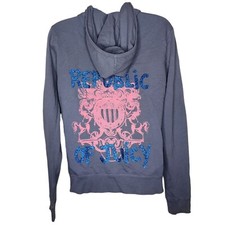 Vintage Y2K Juicy Couture Full Zip Hoodie Sweatshirt Womens Size XL Gray