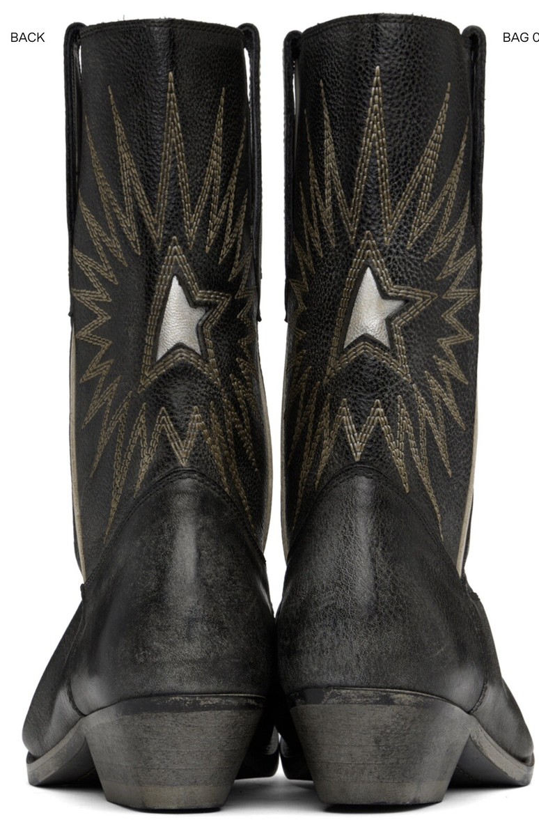 Golden Goose Wish Star Low Western Boots Black Size 38 US 8 Golden Goose Wish Star Low Western Boots Black Size 38 US 8