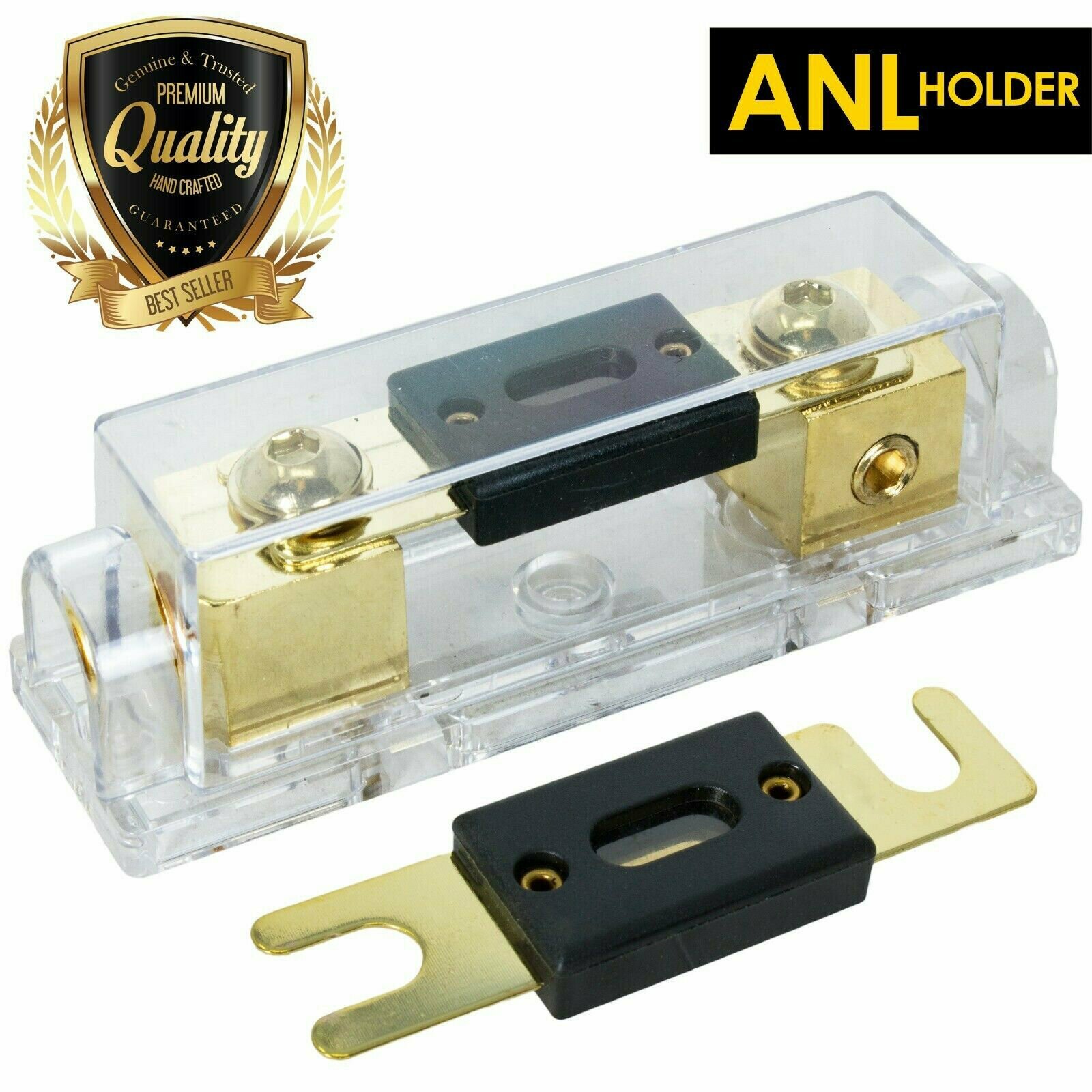 0 / 2 / 4 Gauge Inline ANL Fuse Holder Gold Series + 200A Fuse X Audio