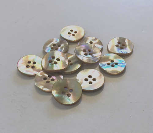 24 Buttons Orange Iridescent Natural Real Shell 4-Hole Sew Sewing 15 mm #SH21 - Picture 4 of 5