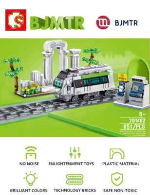 SEMBO BLOCK 201402 BJMTR Train/Zug mit Station Klemmbausteine / Spielzeugset OVP