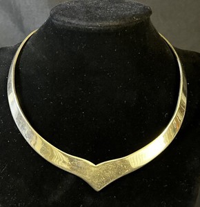 Vintage Solid Sterling Silver V Neck Choker  Stamped 925 Taxco 13