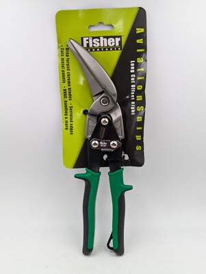 New Aviation Snips, Long Cut Offset Right, Serrated Drop Forged 3'' Blades