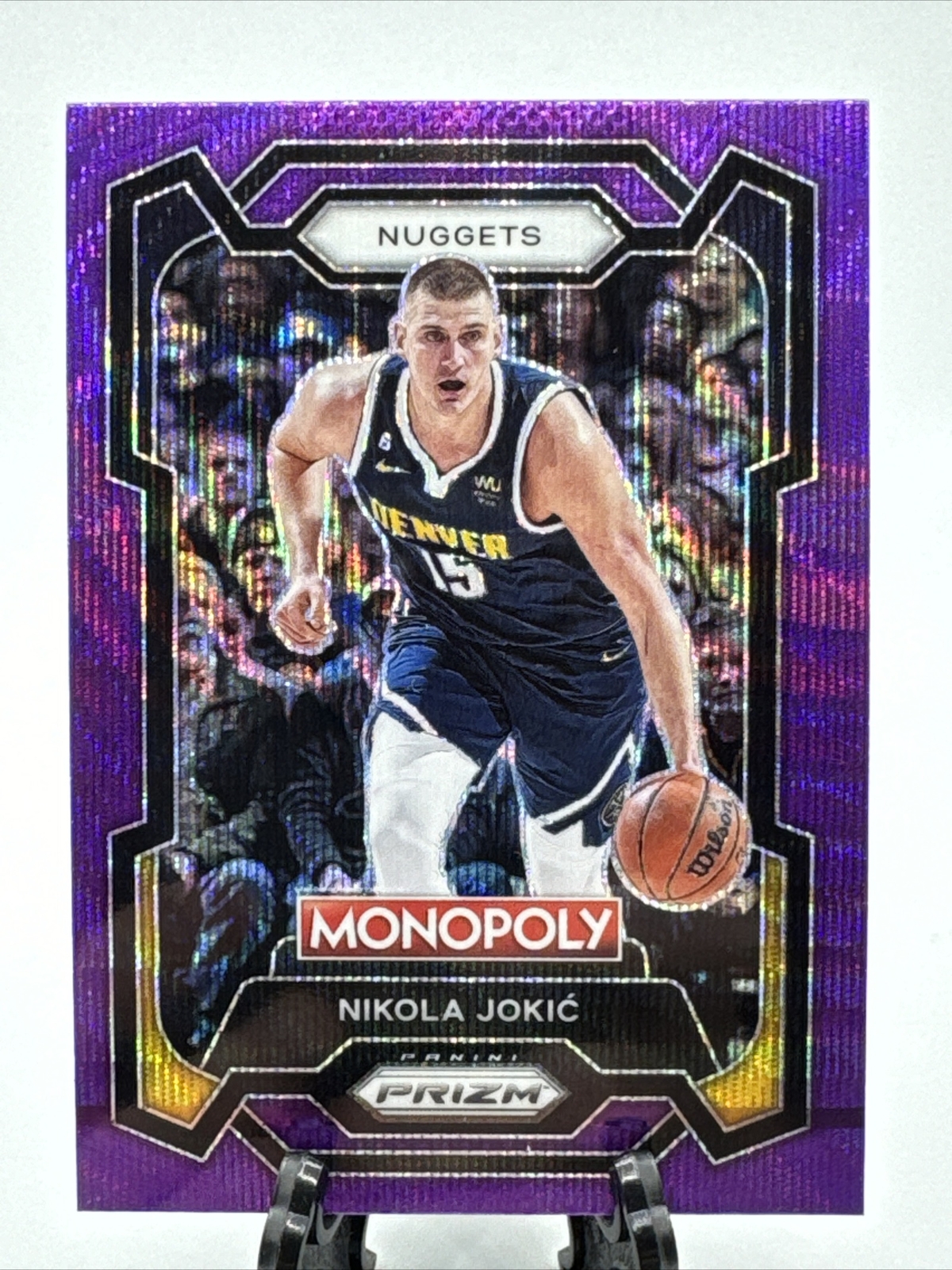 Nikola Jokic 2023-24 Panini Prizm Monopoly Purple Wave Prizm #1 NUGGETS