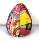 Vintage Kantha Quilt Cotton Bohemian Bean Bag Gypsy Floral Ottoman Pouf a